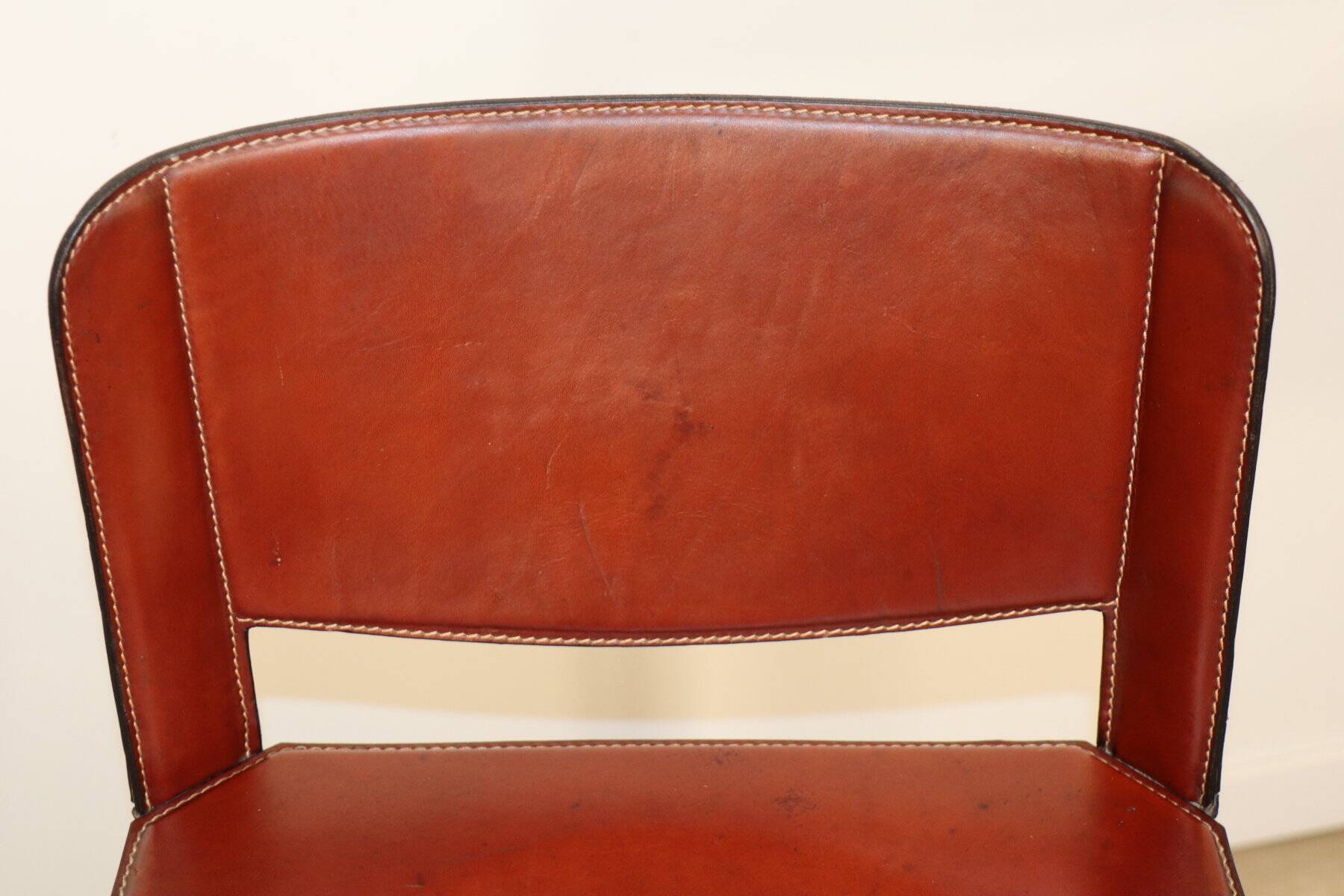 Matteo Grassi high stool in leather and metal