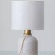 Murano Glass Table Lamps from the 1970s, White Opaline and Brass