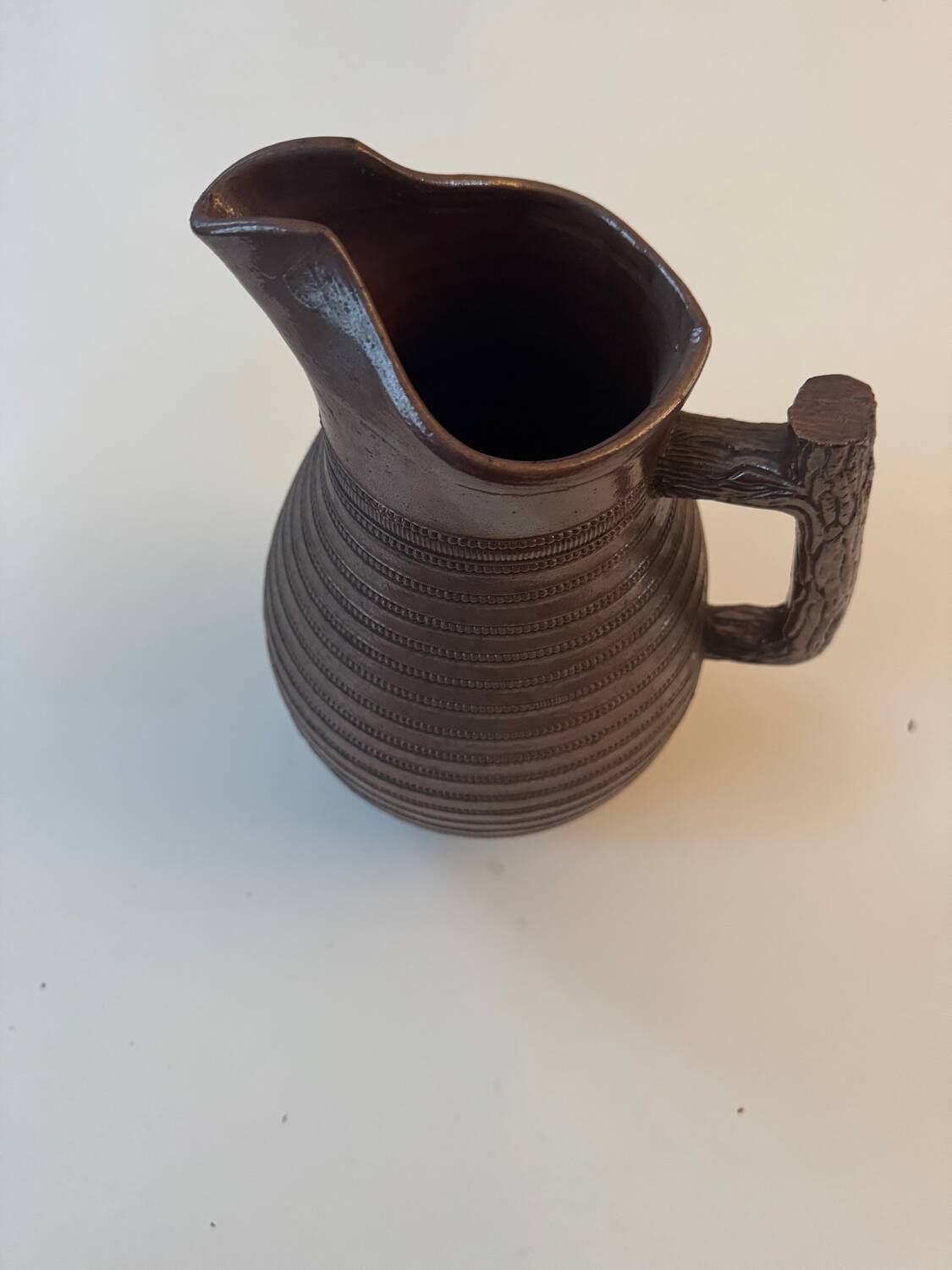 Large antique ceramic stoneware jug, glazed, 1950.