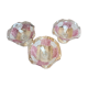 Set of 3 vintage pressed glass bowls with pink floral decoration.