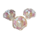 Set of 3 vintage pressed glass bowls with pink floral decoration.