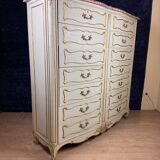 Louis XV style double row crossbow chest of drawers in lacquered and gilded wood circa 1900
