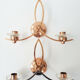 Pair of vintage 1950 copper & glass wall lamps