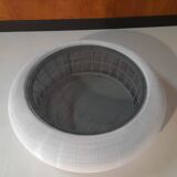 Table basse ronde Roche Bobois en métal filaire blanc