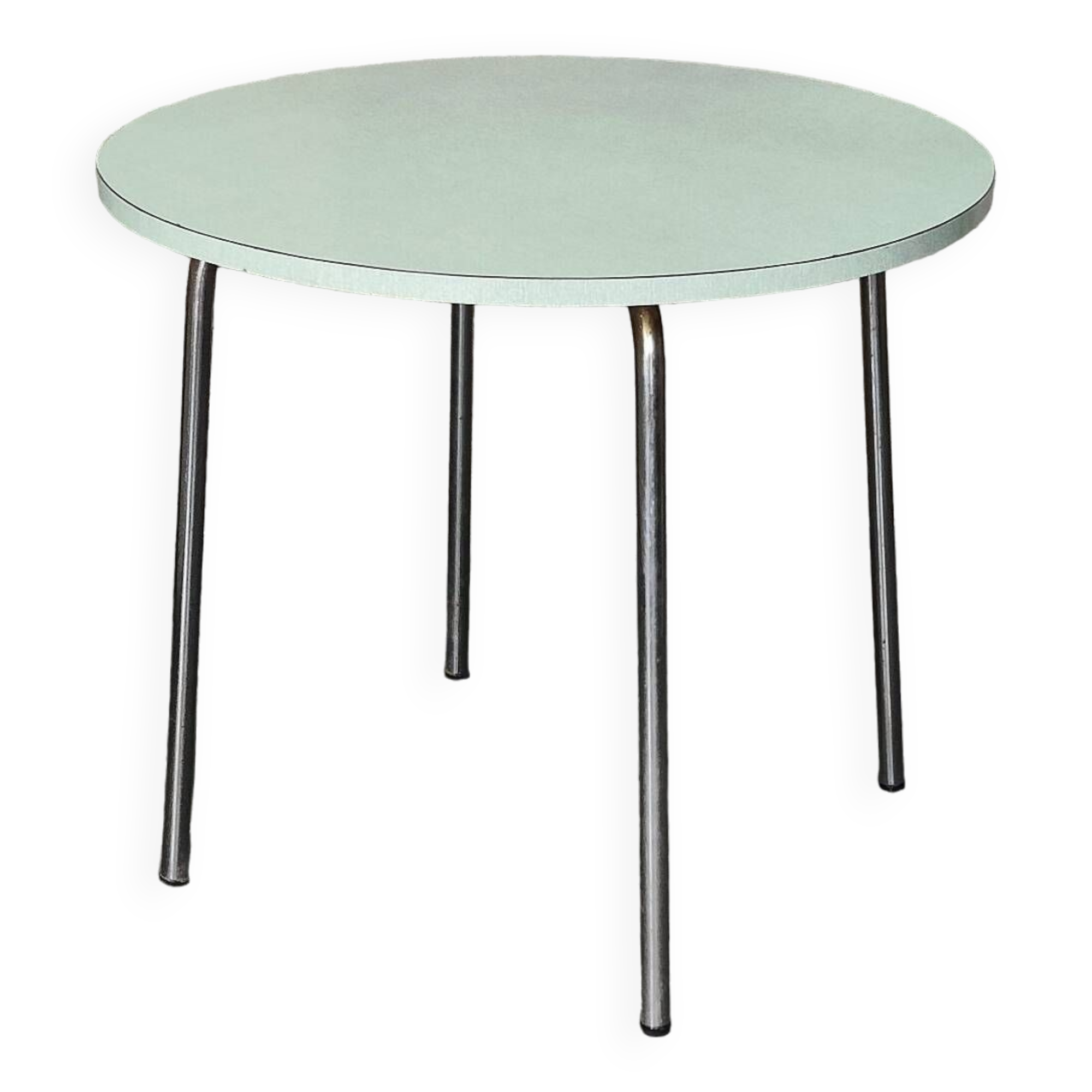 Round water green formica table 1960