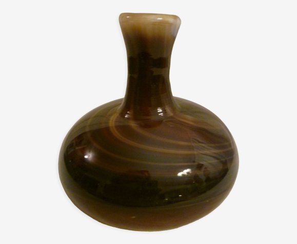 Vase soliflor couleurs nacre berlingot biot signé saba