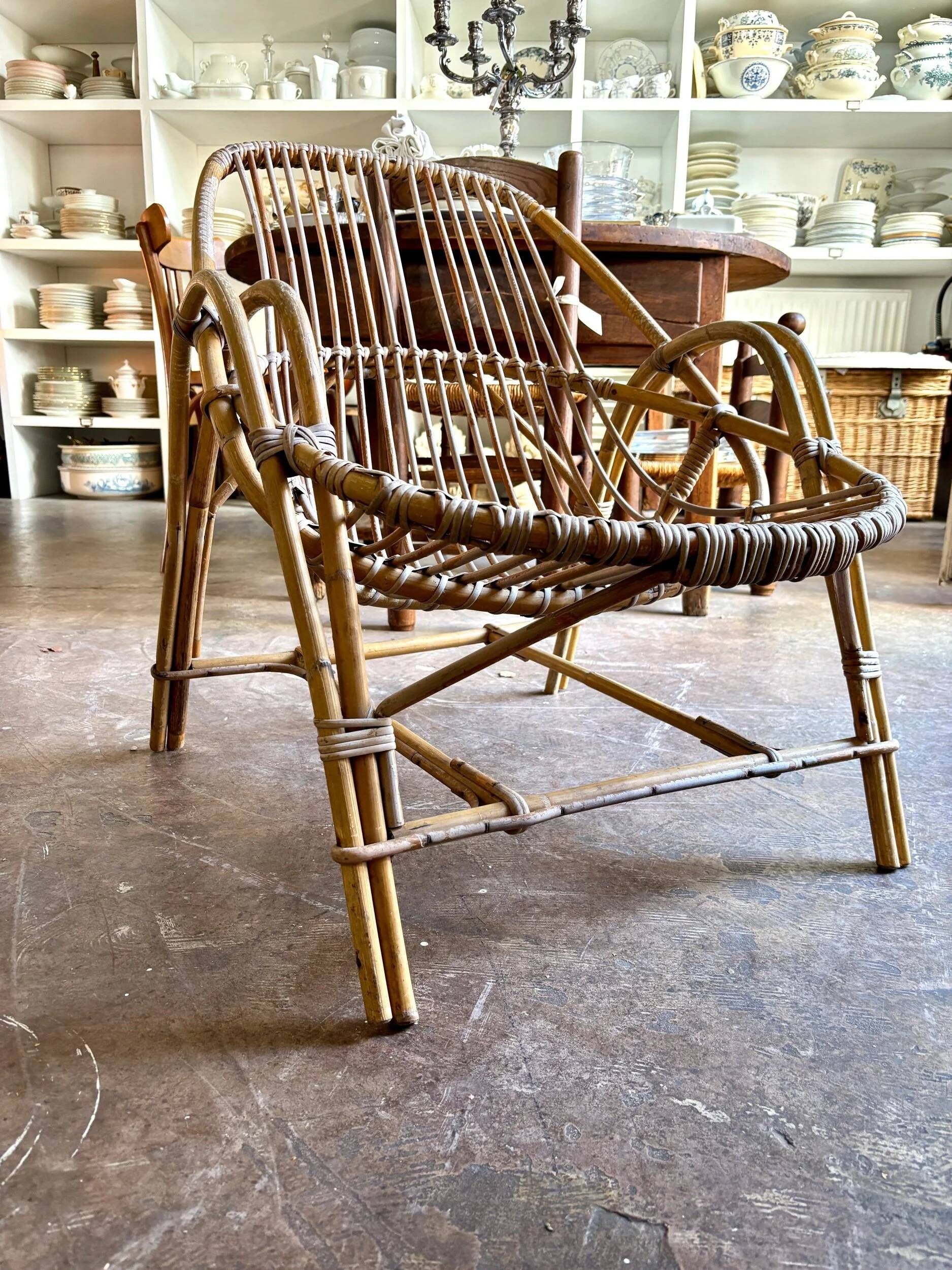 1960s rattan armchair no. 2