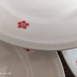 Dessert service 11 pieces in beige Bavaria porcelain with small orange flowers