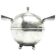 Postmodernist sugar bowl, silver-plated brass, Poland, 1950s