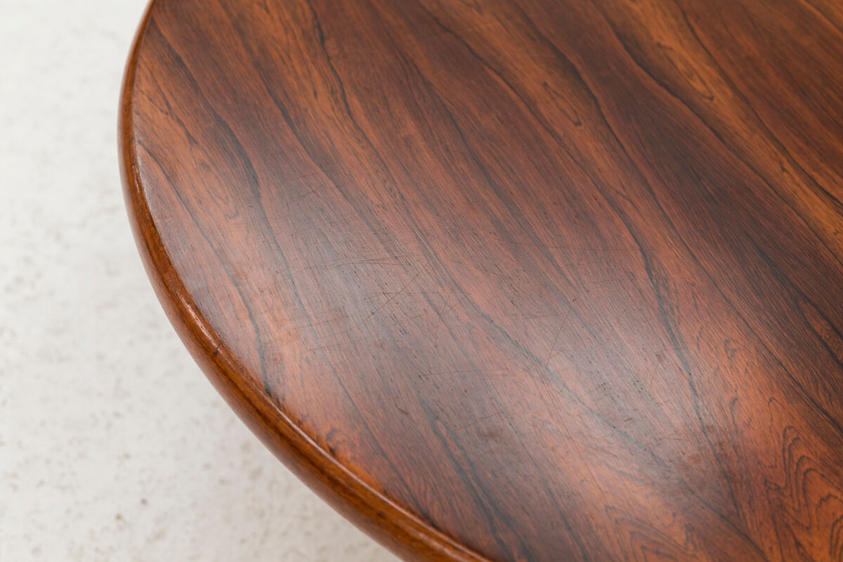 Table basse ronde en palissandre Danemark années 1960