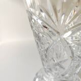 Vase à col en cristal moulé années 60