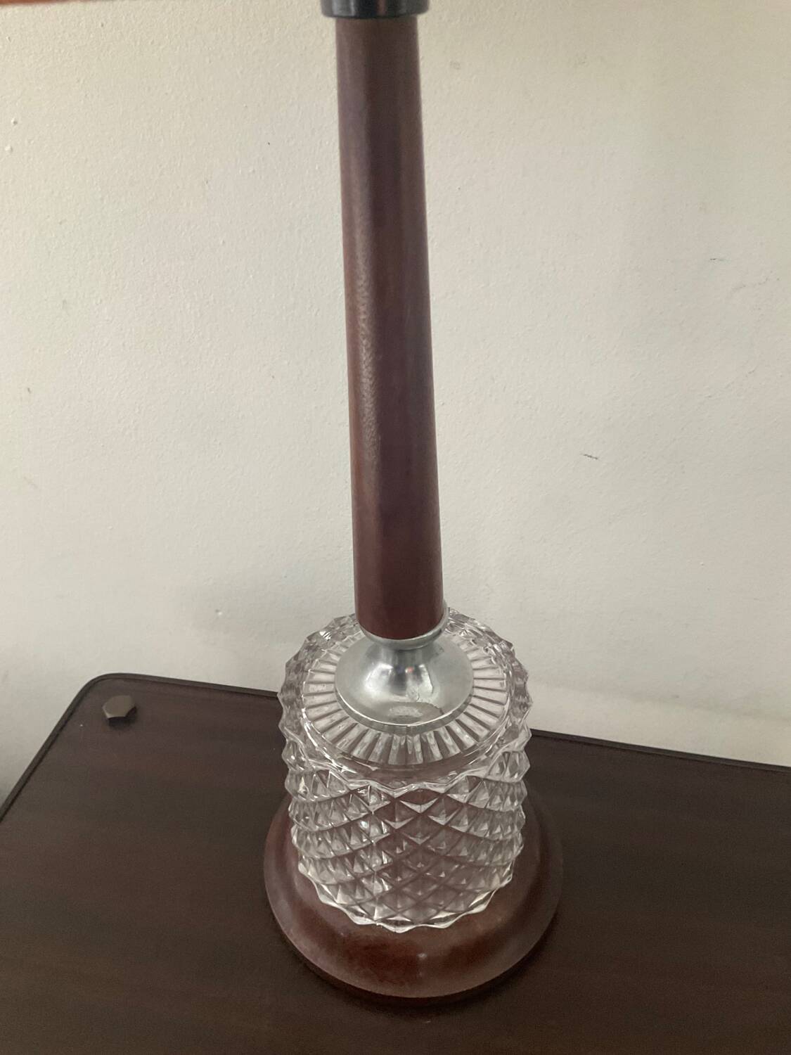 Scandinavian teak and glass lamp from the 60s