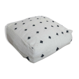 Berber pouf cover Béni Ouarain with black and white diamonds