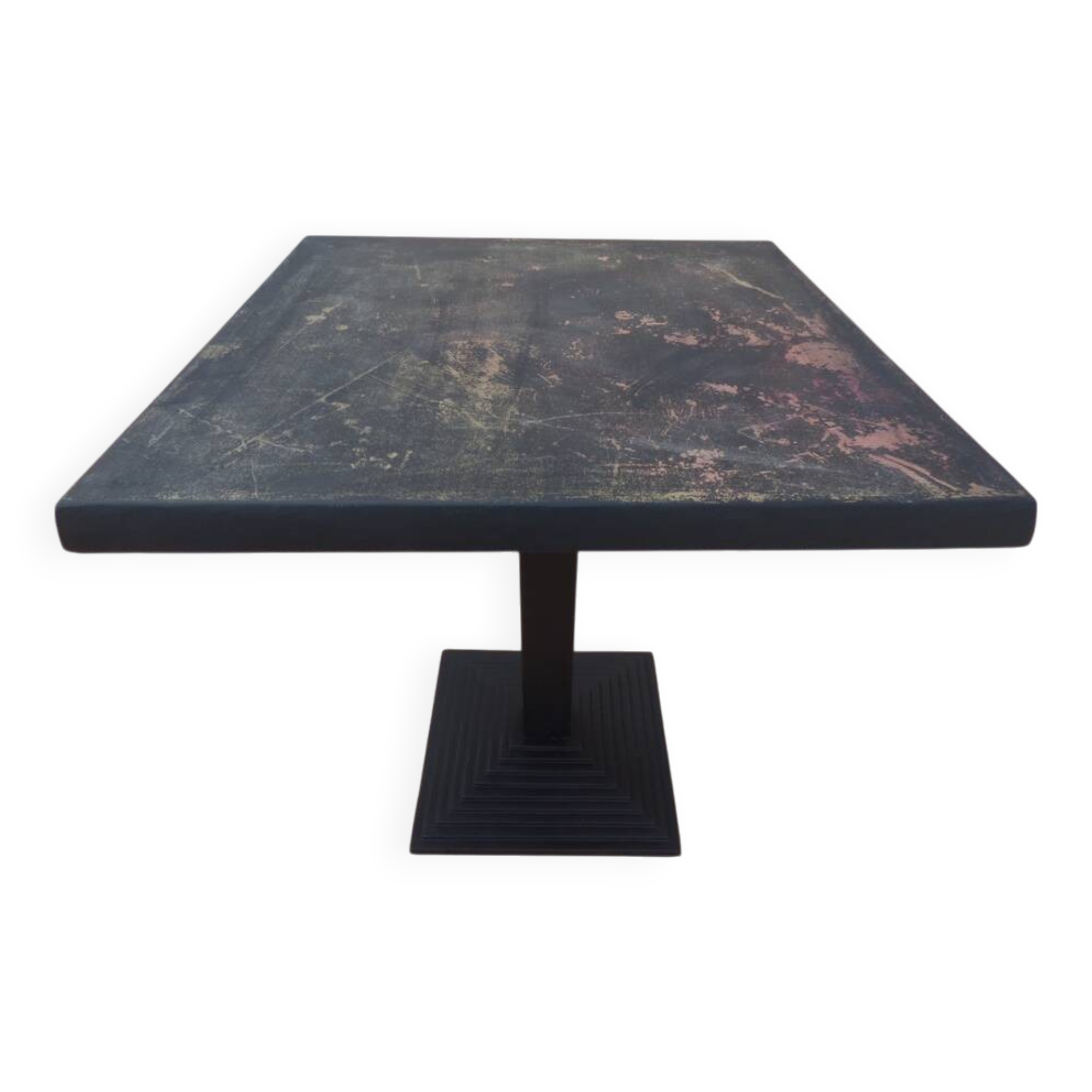 Vintage professional bistro table and its cast iron base