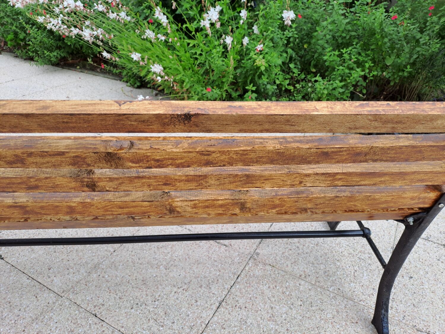 Garden bench cast iron and wood