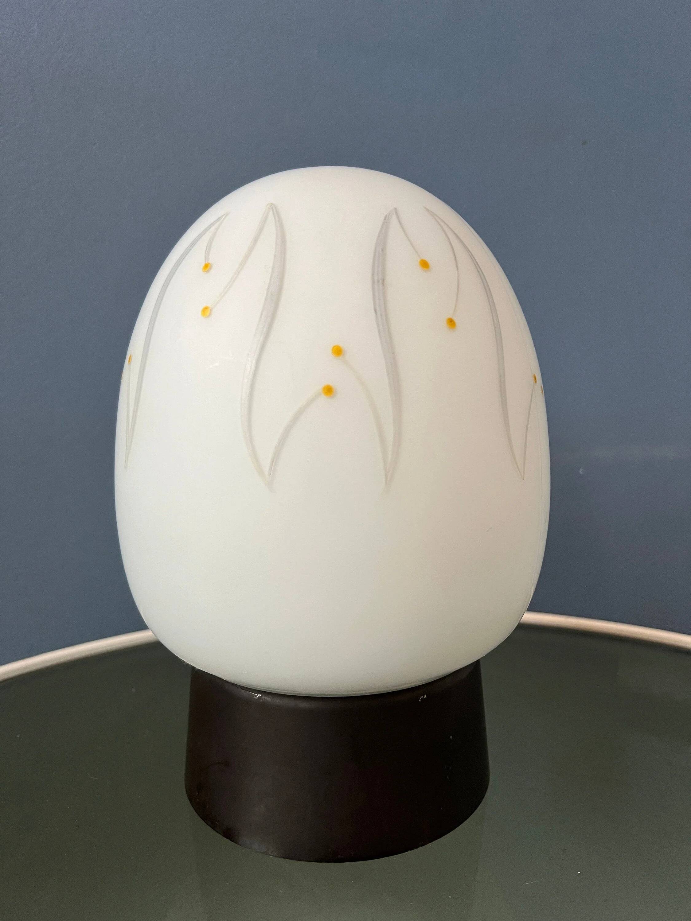 Plafonnier vintage en forme d’œuf Thabur avec motif décoratif