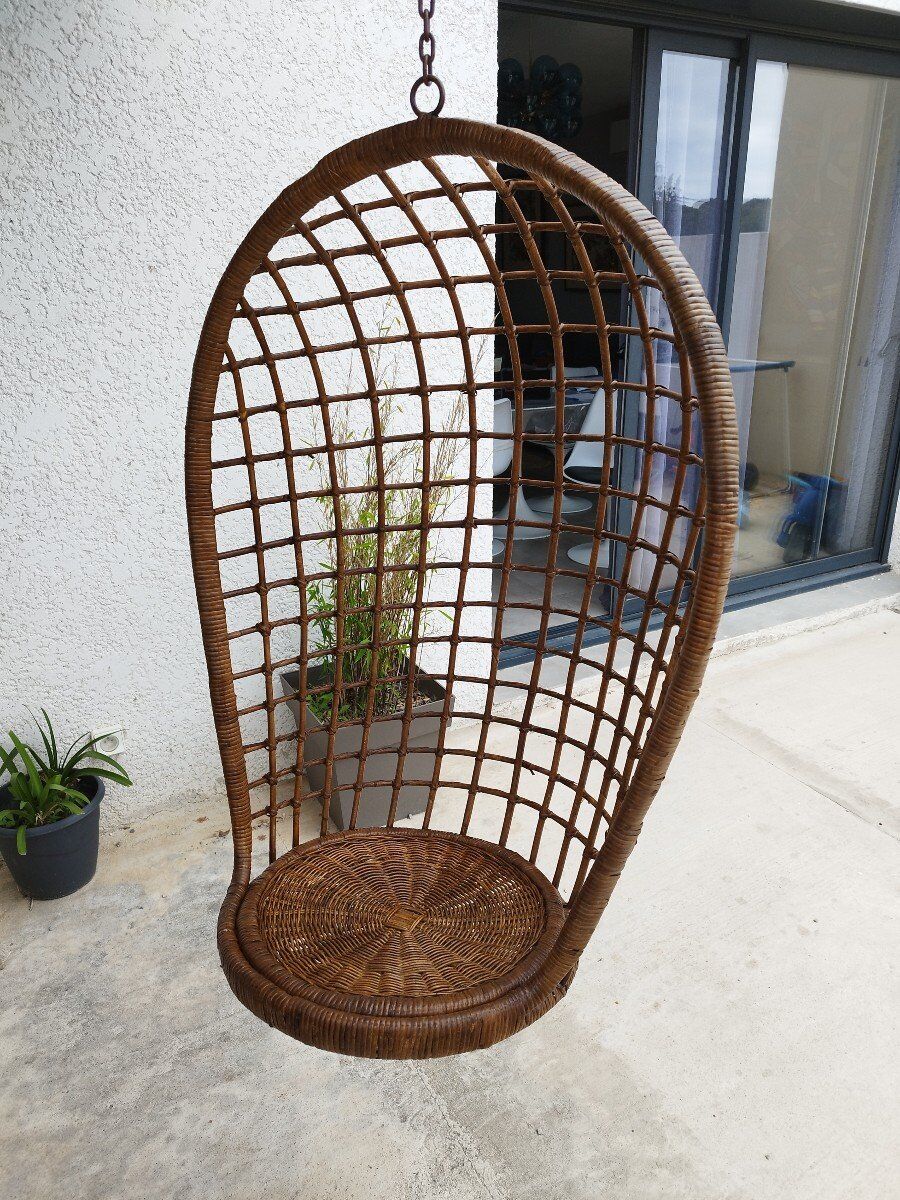 Swing hanging armchair osier rattan