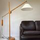 Vintage Domus teak wood floor lamp
