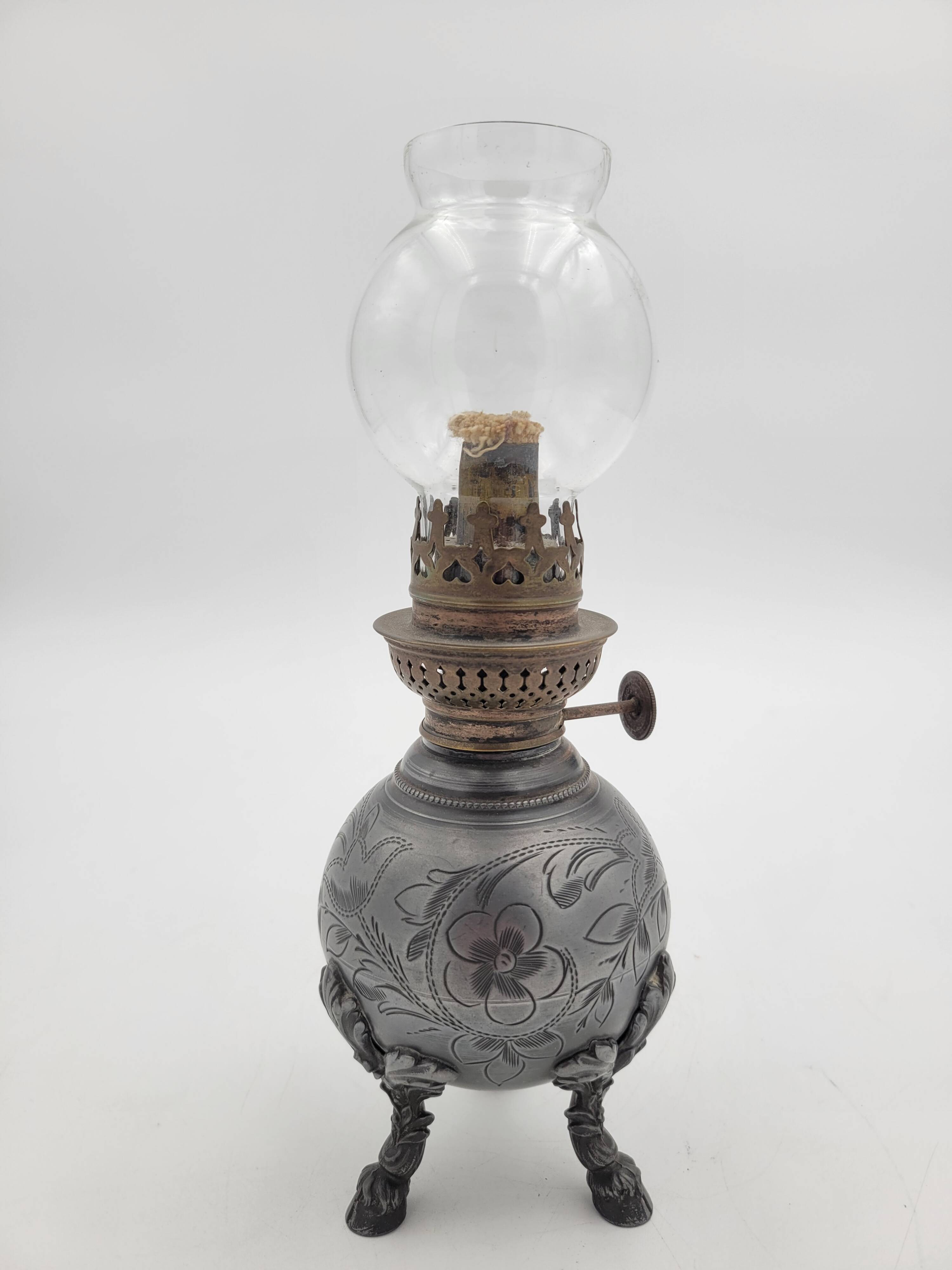 Old tin oil lamp