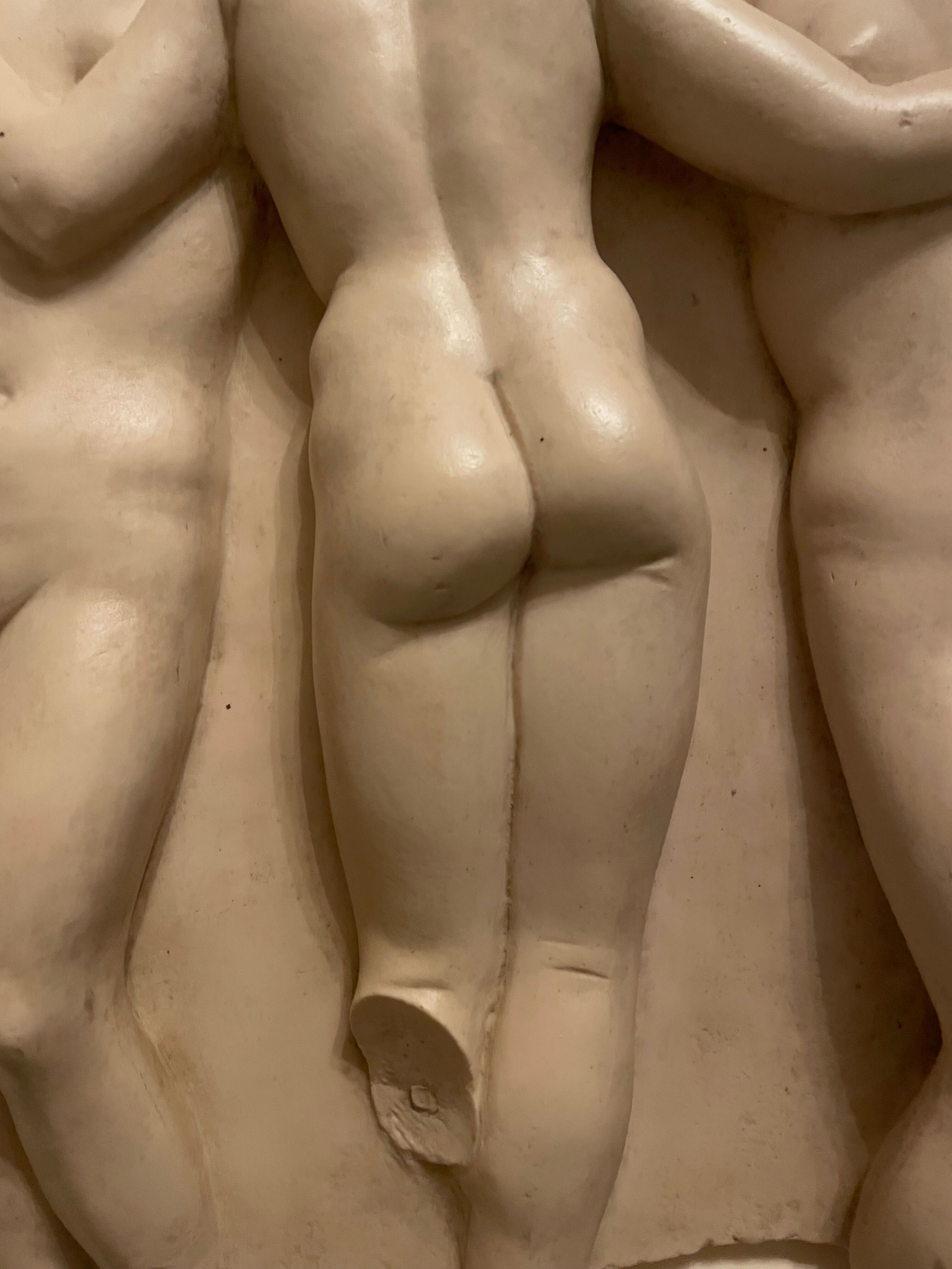 Bas relief of the three graces antiquity molding of the Louvre