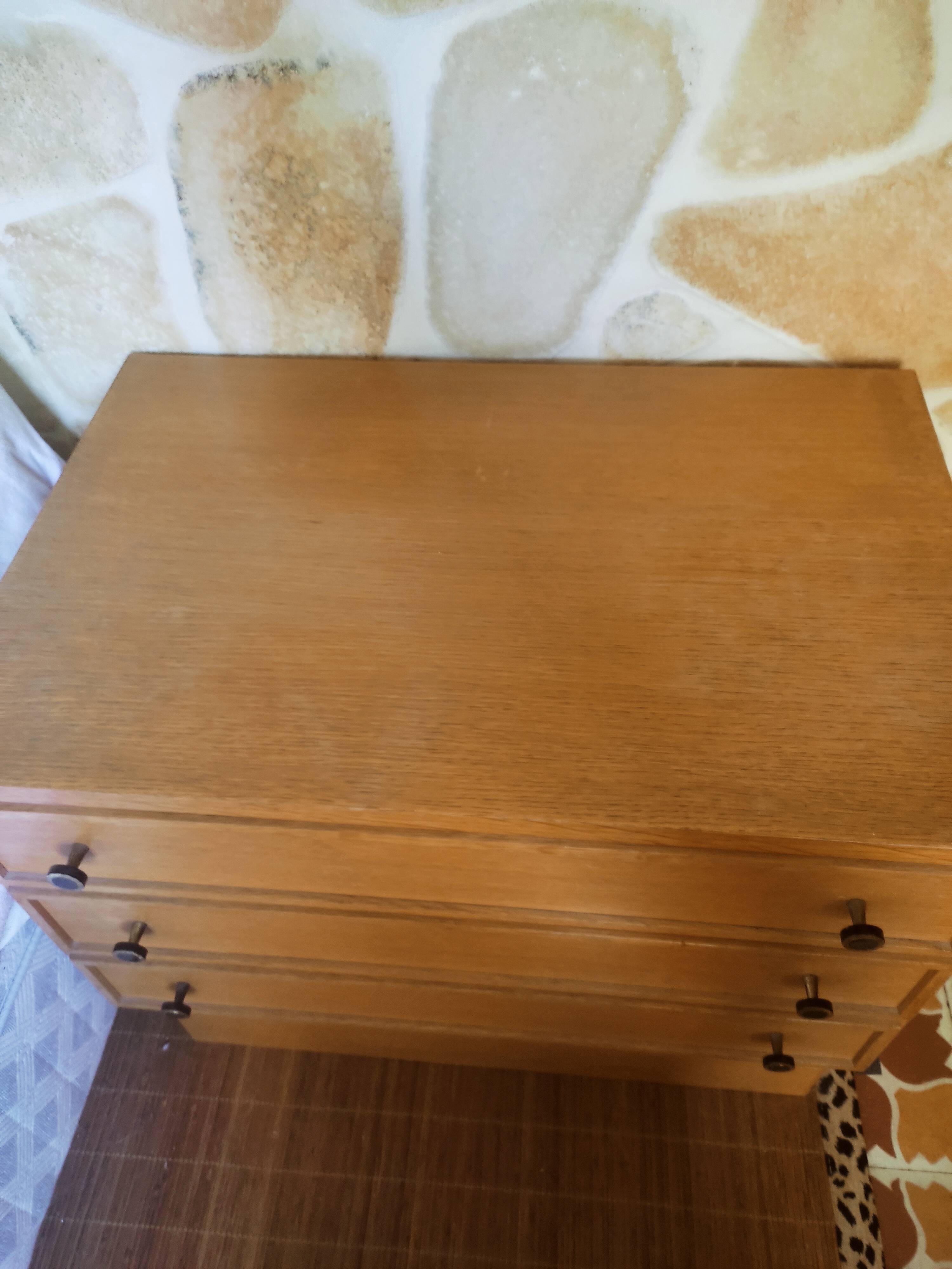 Bedside 3 drawers in light wood