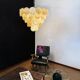 Vintage Murano Chandelier - 57 iridescent golden alabaster glasses