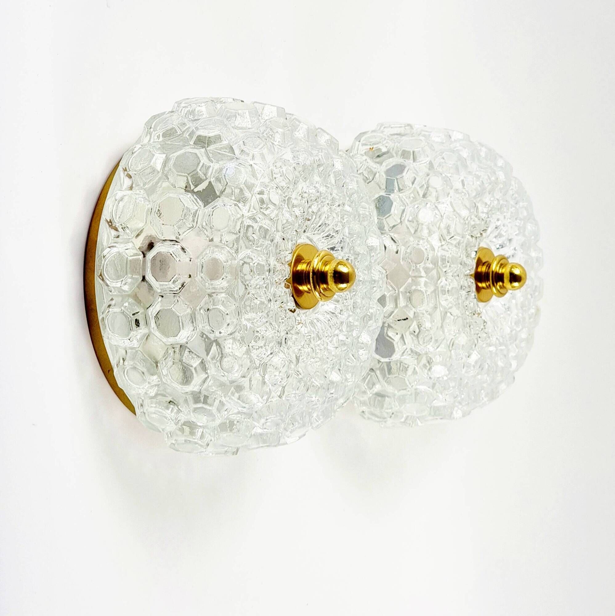 Pair of Mid-Century Bubble Glass Wall Lights or Flush Mounts for Limburg, Germany, 1960s