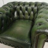 Armchair chesterfield English green leather