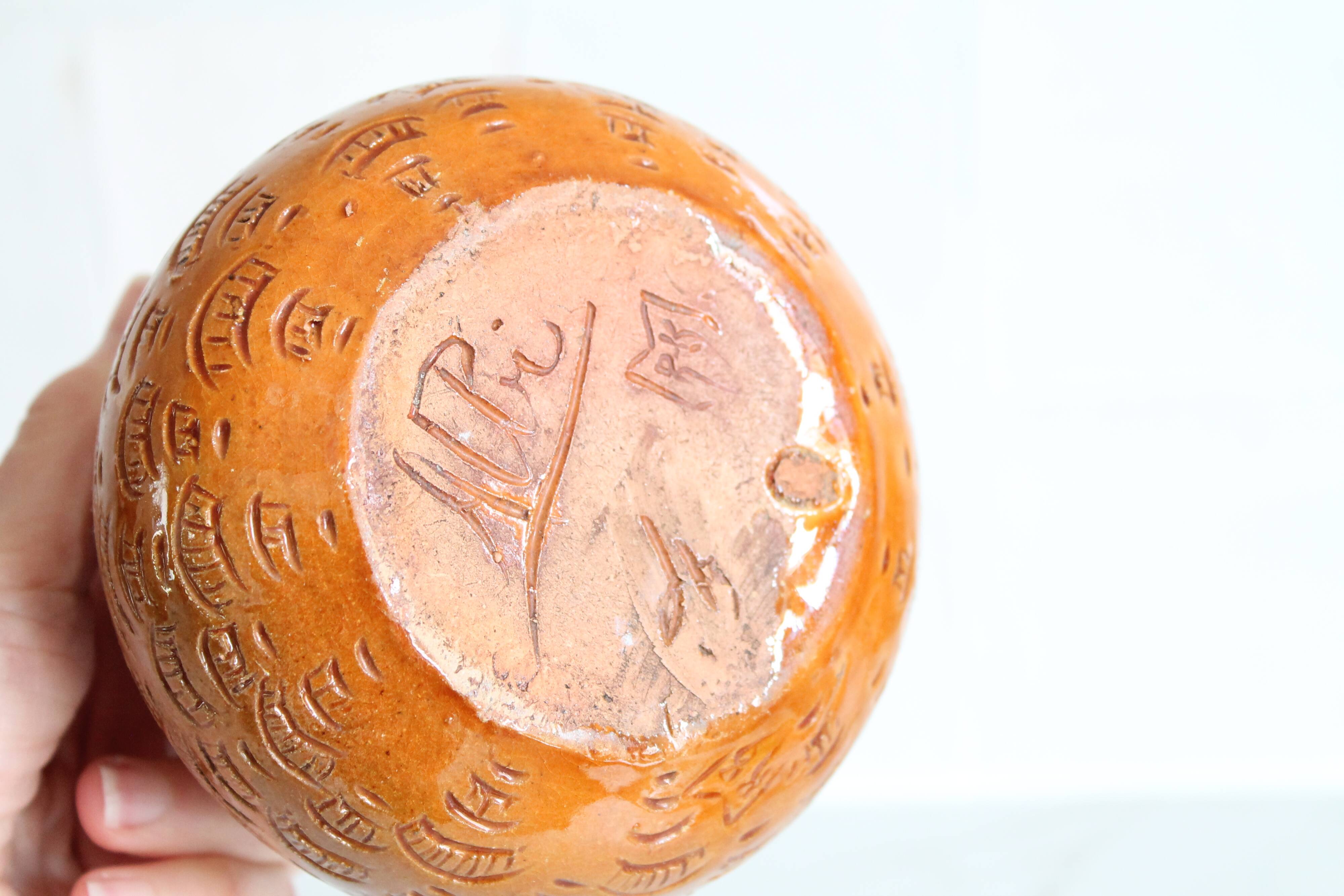 Ancient Albi pottery in glazed terracotta, ceramic vase.