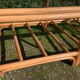 Table basse vintage en rotin et verre