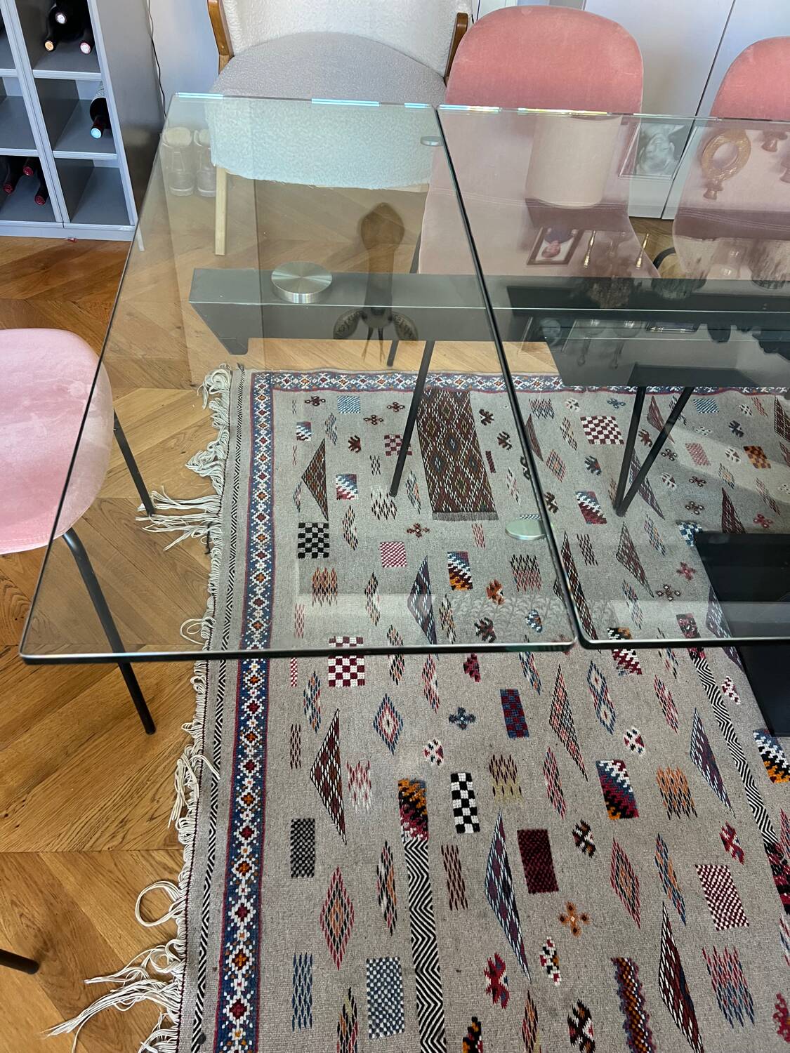 Extensible dining table (180-260) glass Roche Bobois