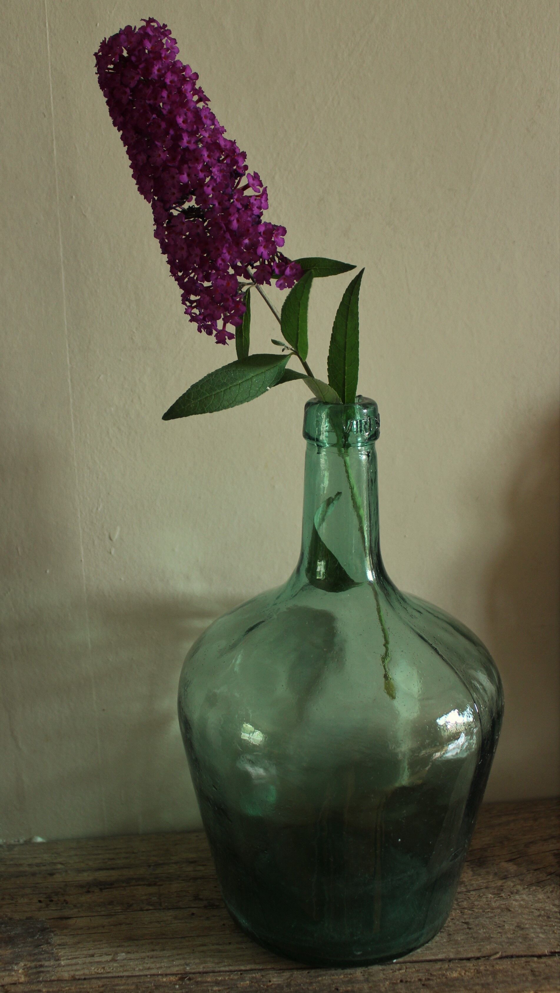 Dame Jeanne bonbonne glass green Viresa