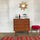 Scandinavian vintage chest of drawers with 4 exotic teak-style wooden drawers 1950 1960
