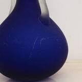 Large vase - sanded blue glass