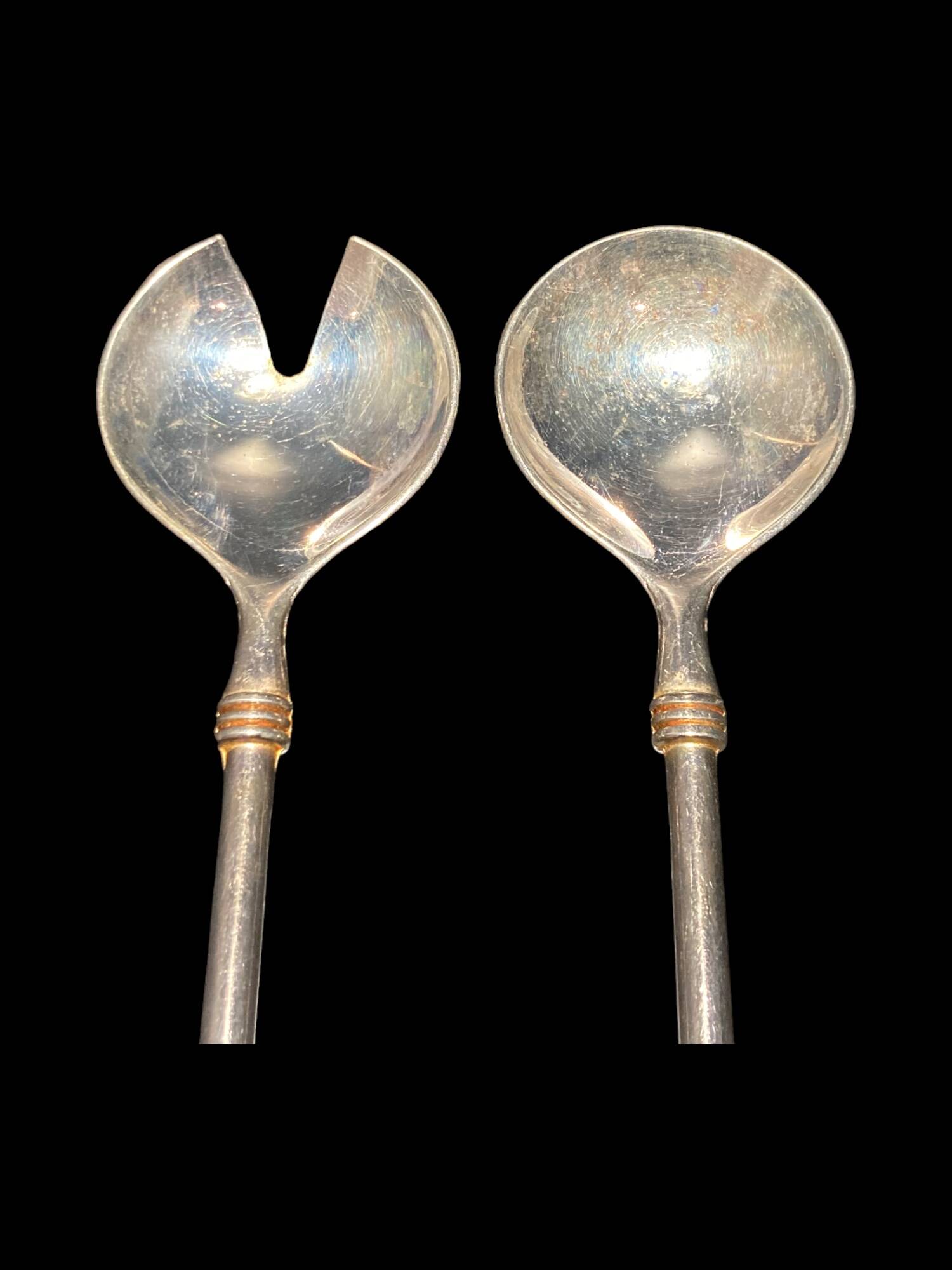 Zinc salad servers