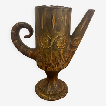 Ceramic jug carafe pitcher by Vallauris Huguette Bessone 1960