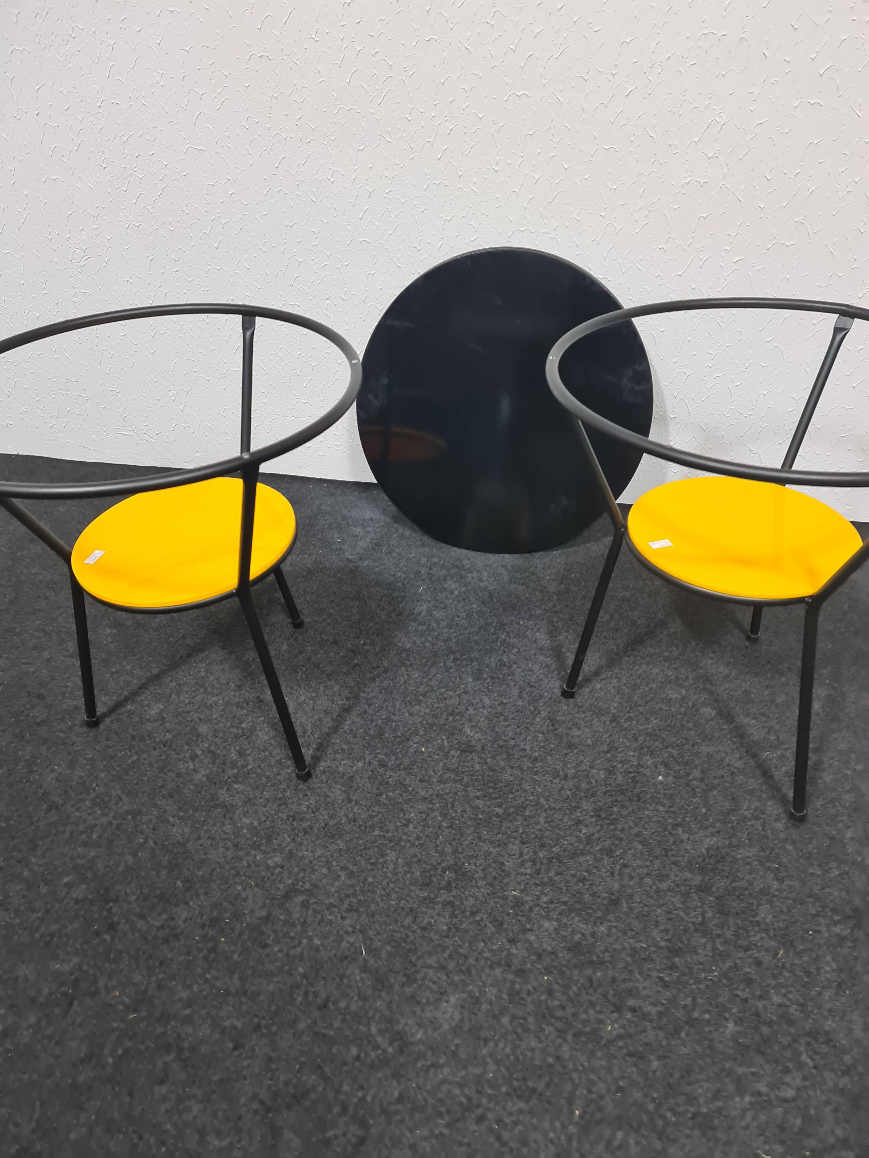 Pair of vintage glass topped side tables