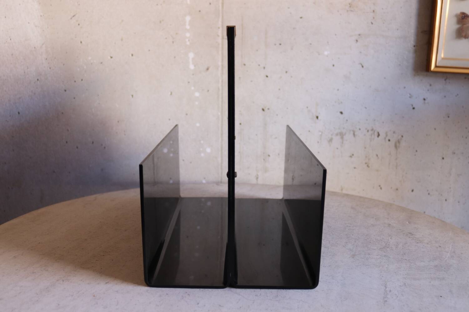Roche Bobois 70's black plexi magazine rack