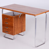 Bauhaus Restored Oak Writing Desk Made in 1930s by Robert Slezak, Czechia