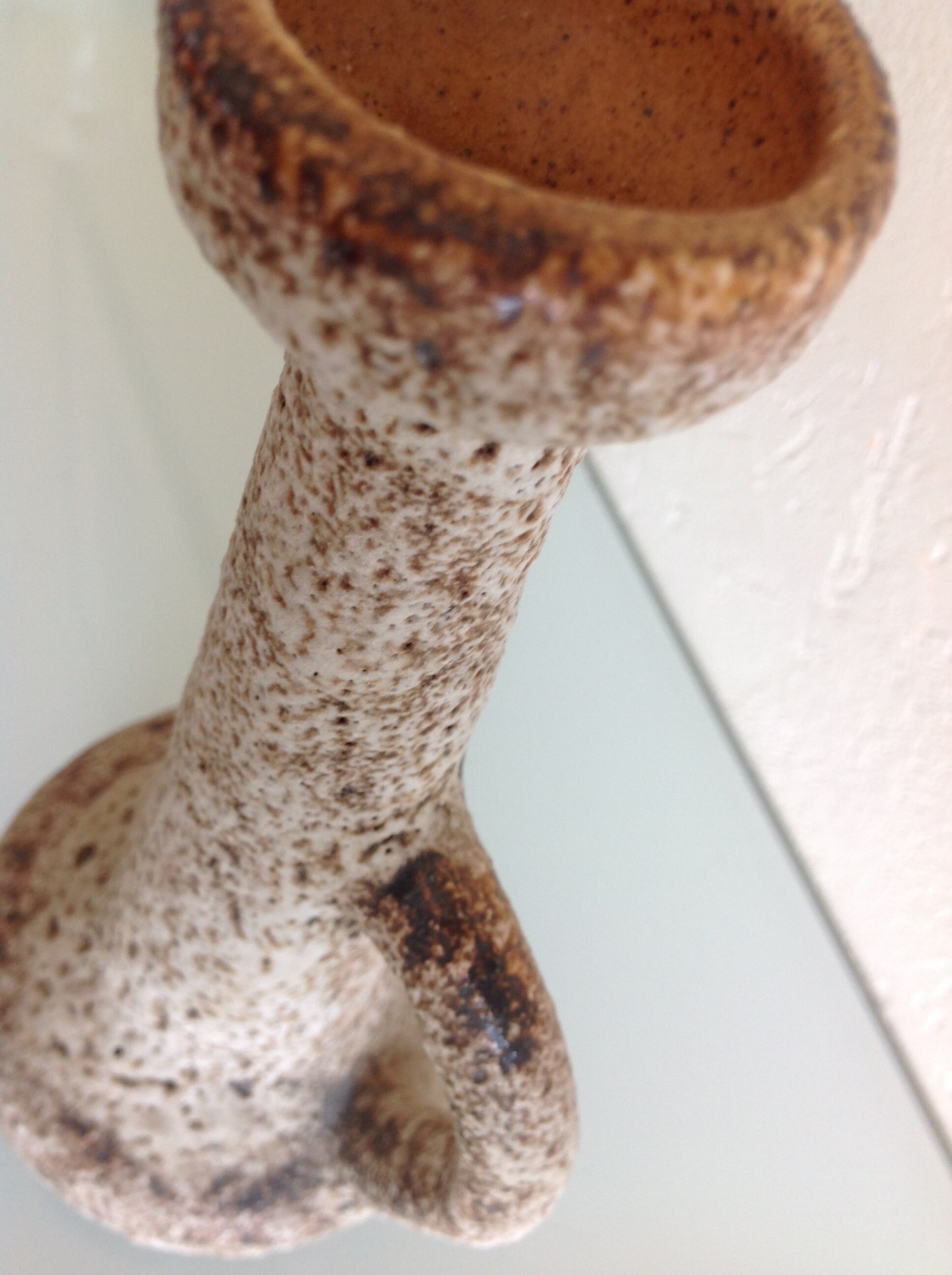 Beige soliflore vase ceramic Fat Lava / vintage 60s-70s