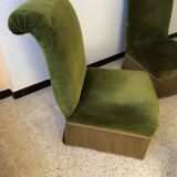 Pair of vintage green velvet heaters