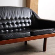 Canapé Arne Halvorsen '2010' en cuir noir, Norvège, années 1960.