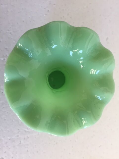 Jade green opaline vase