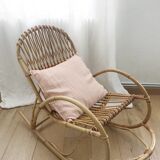 Rocking-chair en rotin