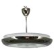 1930s Bauhaus UFO Chrome and Glass Pendant Light, Czechoslovakia