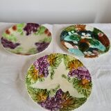Trio d'assiettes en barbotine