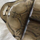 Vintage appetizer dish in brown smoked glass