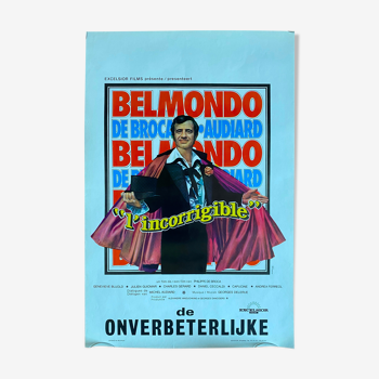 Affiche cinéma originale "L'Incorrigible" Jean-Paul Belmondo 37x55cm 1975