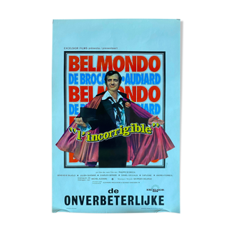 Affiche cinéma originale "L'Incorrigible" Jean-Paul Belmondo 37x55cm 1975