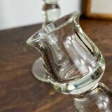 Pair of blown glass candlesticks